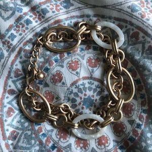 Gold and White Bracelet